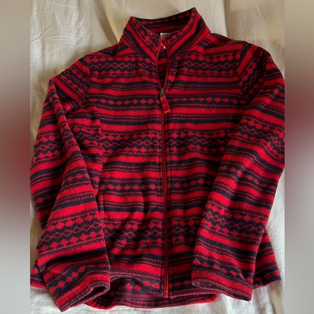 Merona Red and Black Womens Fleece Sweater